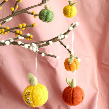 Hanging Decoration - Mini Pumpkin Orange