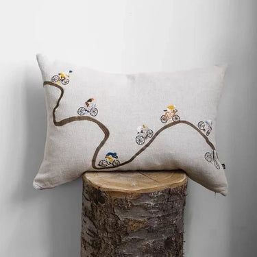 Cushion with Insert - Embroidered Giro Cyclists