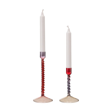 Large Elda Candle Holder - Red / Purple / Beige