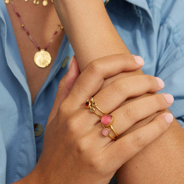 Porto Stacking Ring Set - Pink