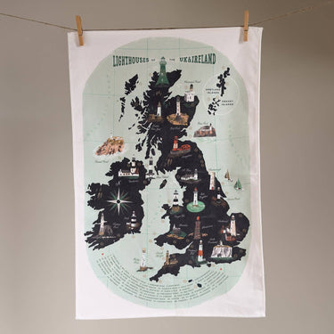 Tea Towel - Lighthouses Of The United Kingdom