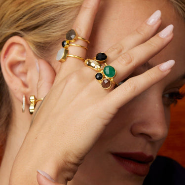 Florence Ring - Green & Black