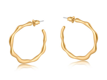 Martina Branch Hoop Earrings - Silver