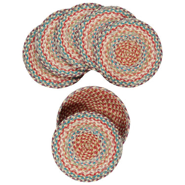 Coasters in a Basket - Set of 6 Carnival
