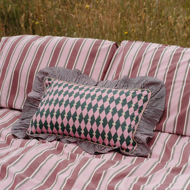 Cotton Cushion - Pink Harlequin