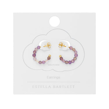 Gemstone Amelia Hoop Earrings - Gold Plated