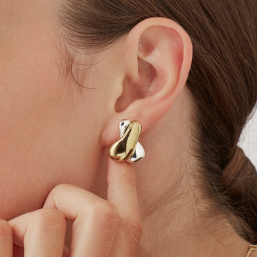 Chunky Mixed Metal Knot Studs