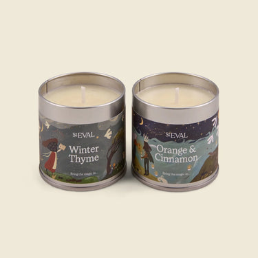 Christmas Mini Tin Candle Gift Set - Winter Thyme / Orange & Cinnamon