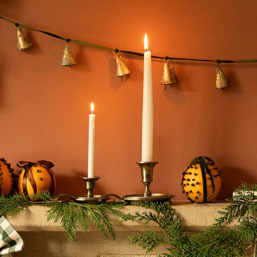 Large Antique Brass Candle Holder