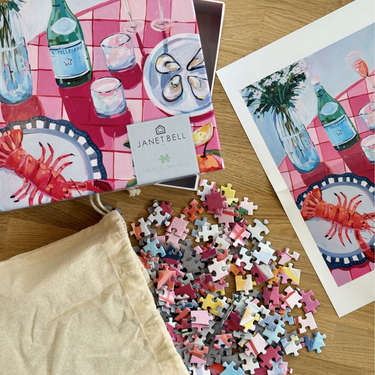 Janet Bell Jigsaw - Champagne and Lobster
