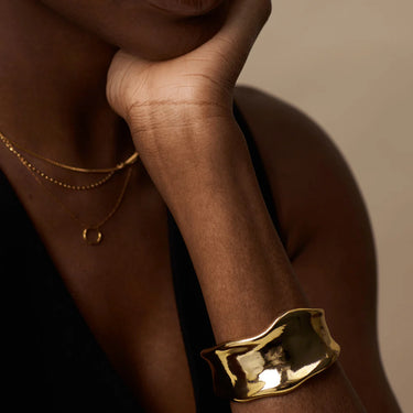 Statement Organic Molten Metal Cuff - Gold