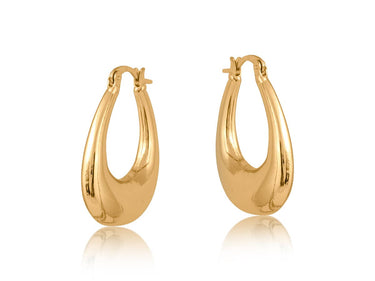 Elvira Organic Shape Oval Earrings - Silver