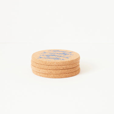 Cork Coaster - Mackerel Blue