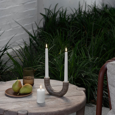 Marble Double Candle Holder - Desert Beige