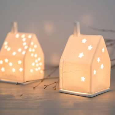 Ceramic Light House - Tree/Stars