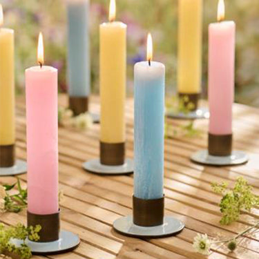 Rustic Dinner Candle - Dusty Blue