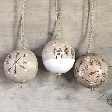 Wooden Bauble - Winter Trees