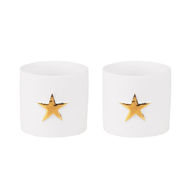 Small Starlight Tealight Holders - Set of 2 gold